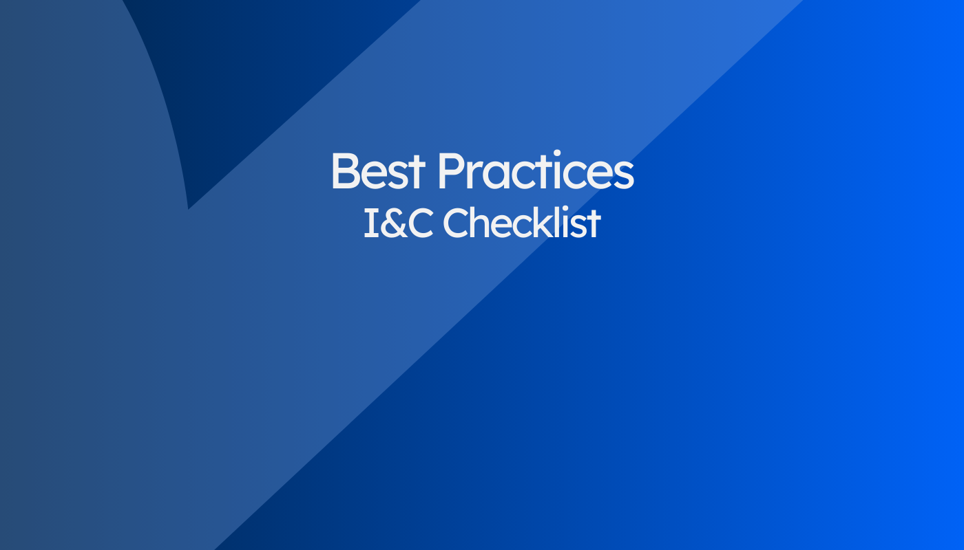 Best practices - I&C Checklist