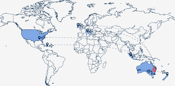 Team travel map