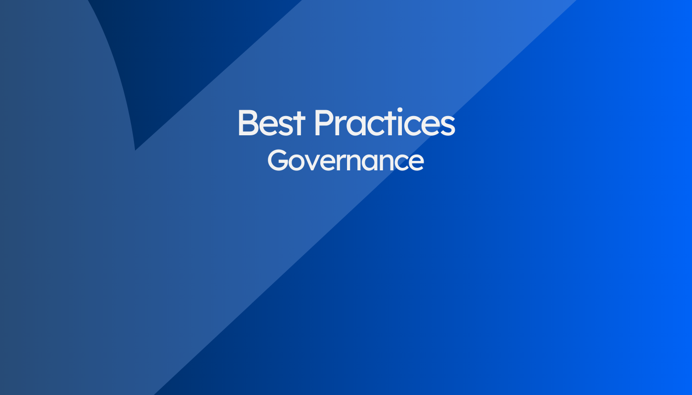 Best practices - Governance